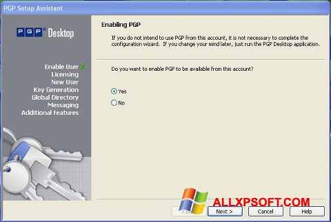 Ekrānuzņēmums PGP Desktop Windows XP