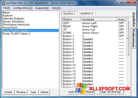 Ekrānuzņēmums JoyToKey Windows XP