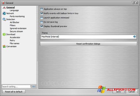 Ekrānuzņēmums VSO Downloader Windows XP