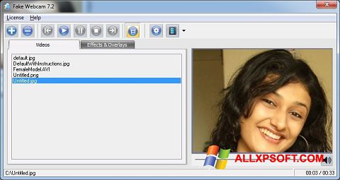 Ekrānuzņēmums Fake Webcam Windows XP