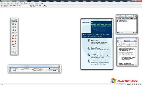 Ekrānuzņēmums Macromedia Dreamweaver Windows XP
