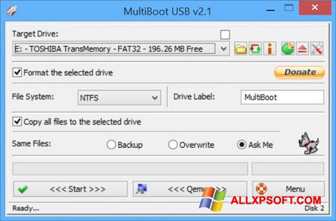 Ekrānuzņēmums Multi Boot USB Windows XP