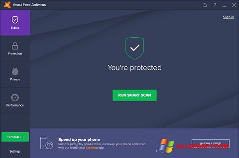 Ekrānuzņēmums Avast Free Antivirus Windows XP