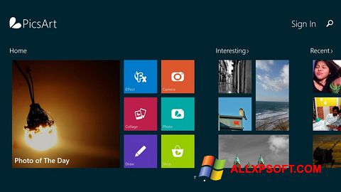 Ekrānuzņēmums PicsArt Windows XP