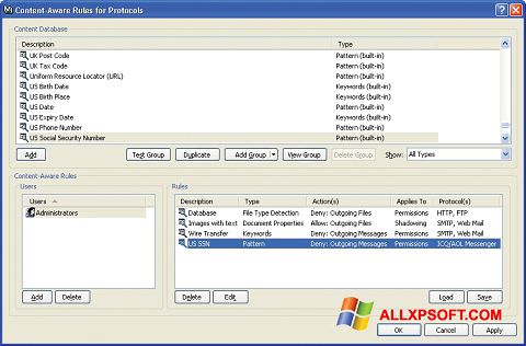 Ekrānuzņēmums DeviceLock Windows XP