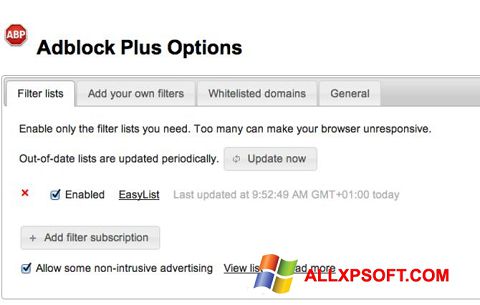 Ekrānuzņēmums Adblock Plus Windows XP