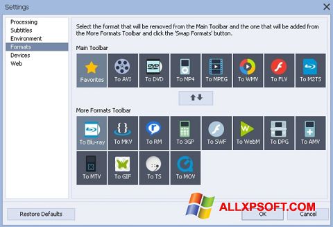 Ekrānuzņēmums AVS Video Converter Windows XP
