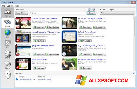 Ekrānuzņēmums VDownloader Windows XP