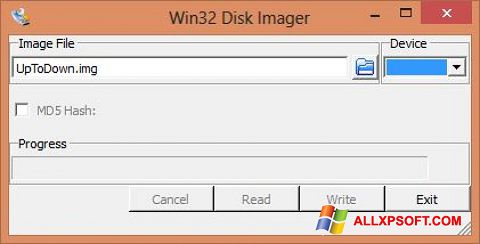 Ekrānuzņēmums Win32 Disk Imager Windows XP