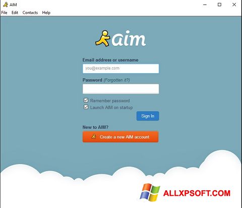 Ekrānuzņēmums AOL Instant Messenger Windows XP