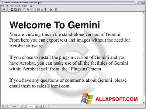 Ekrānuzņēmums Gemini Windows XP