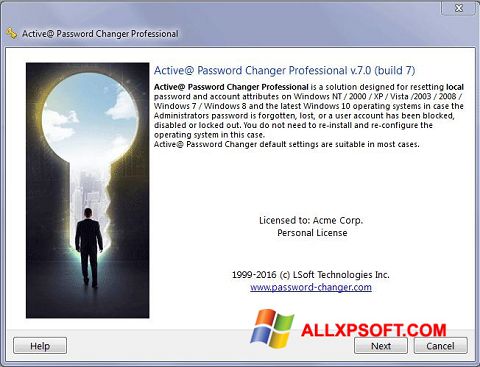 Ekrānuzņēmums Active Password Changer Windows XP