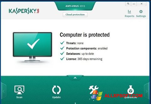 Ekrānuzņēmums Kaspersky Free Antivirus Windows XP