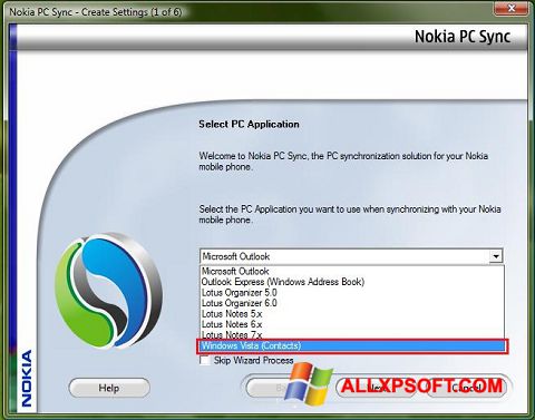 Ekrānuzņēmums Nokia PC Suite Windows XP