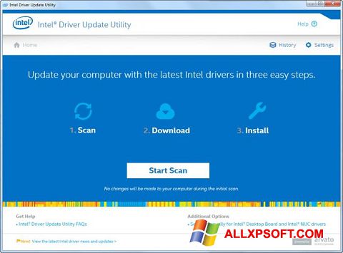 Ekrānuzņēmums Intel Driver Update Utility Windows XP