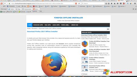 Ekrānuzņēmums Mozilla Firefox Offline Installer Windows XP