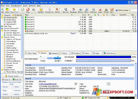 Ekrānuzņēmums BitComet Windows XP