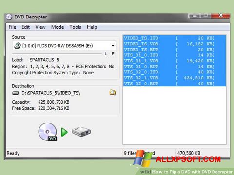Ekrānuzņēmums DVD Decrypter Windows XP