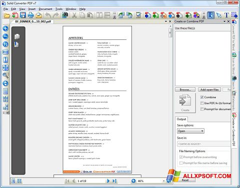 Ekrānuzņēmums Solid Converter PDF Windows XP