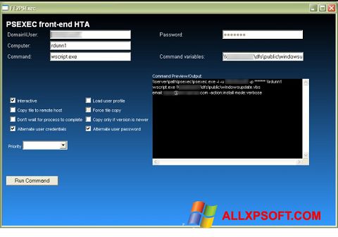 Ekrānuzņēmums PsExec Windows XP