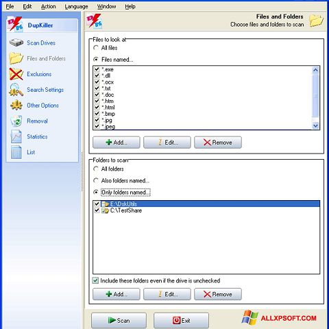 Ekrānuzņēmums DupKiller Windows XP
