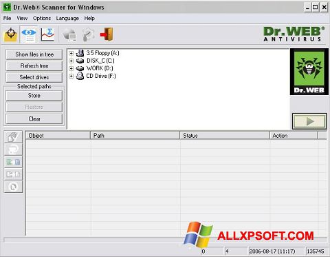 Ekrānuzņēmums Dr.Web CureIt Windows XP
