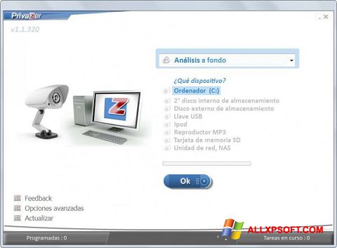 Ekrānuzņēmums PrivaZer Windows XP