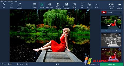 Ekrānuzņēmums Movavi Photo Editor Windows XP