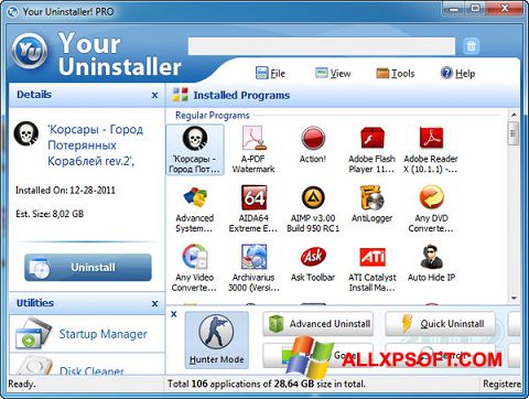 Ekrānuzņēmums Your Uninstaller Windows XP