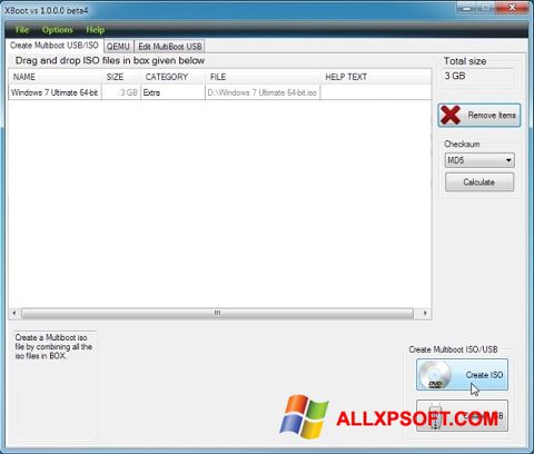 Ekrānuzņēmums XBoot Windows XP