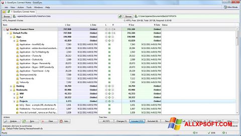 Ekrānuzņēmums GoodSync Windows XP