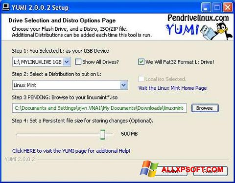 Ekrānuzņēmums YUMI Windows XP