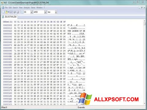Ekrānuzņēmums Hex Editor Windows XP