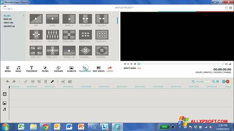 Ekrānuzņēmums Wondershare Filmora Windows XP
