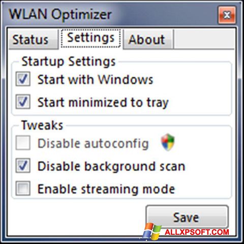 Ekrānuzņēmums WLAN Optimizer Windows XP